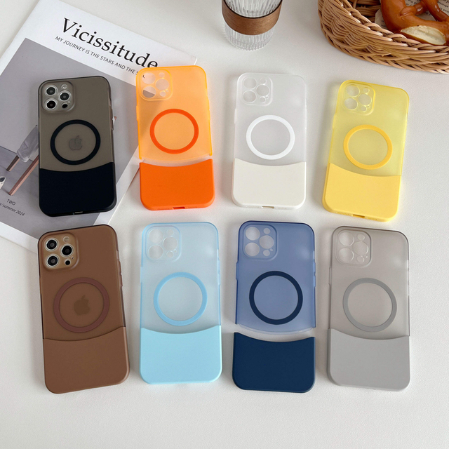 High-End Luxury Shockproof Detachable Splicing Magnetic Suction Wireless Charge Phone Case IPhone17 15Plus 16 Pro Max 8 Colors