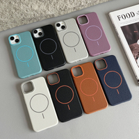 New White and Litchi Leather Magnetic TPU Shockproof Phone Cover with Flannel for iPhone 17promax 16 15 14 13 Promax