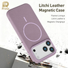 Luxury Litchi Leather TPU Phone Cover Shockproof Magnetic Wireless Charge 8 Colors for 17 Pro Max 16 15 14