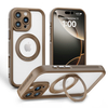 High Quality Frosted Matte PC Case with Wireless Charging Stand for iPhone 17 16 15 Pro Max Mobile Phone Cases