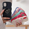 Quicksand INS Soft TPU Phone Case for Infinix Tecno Love Heart Wave Frame with Bowknot Protective Mobile Cover in OPP Bag
