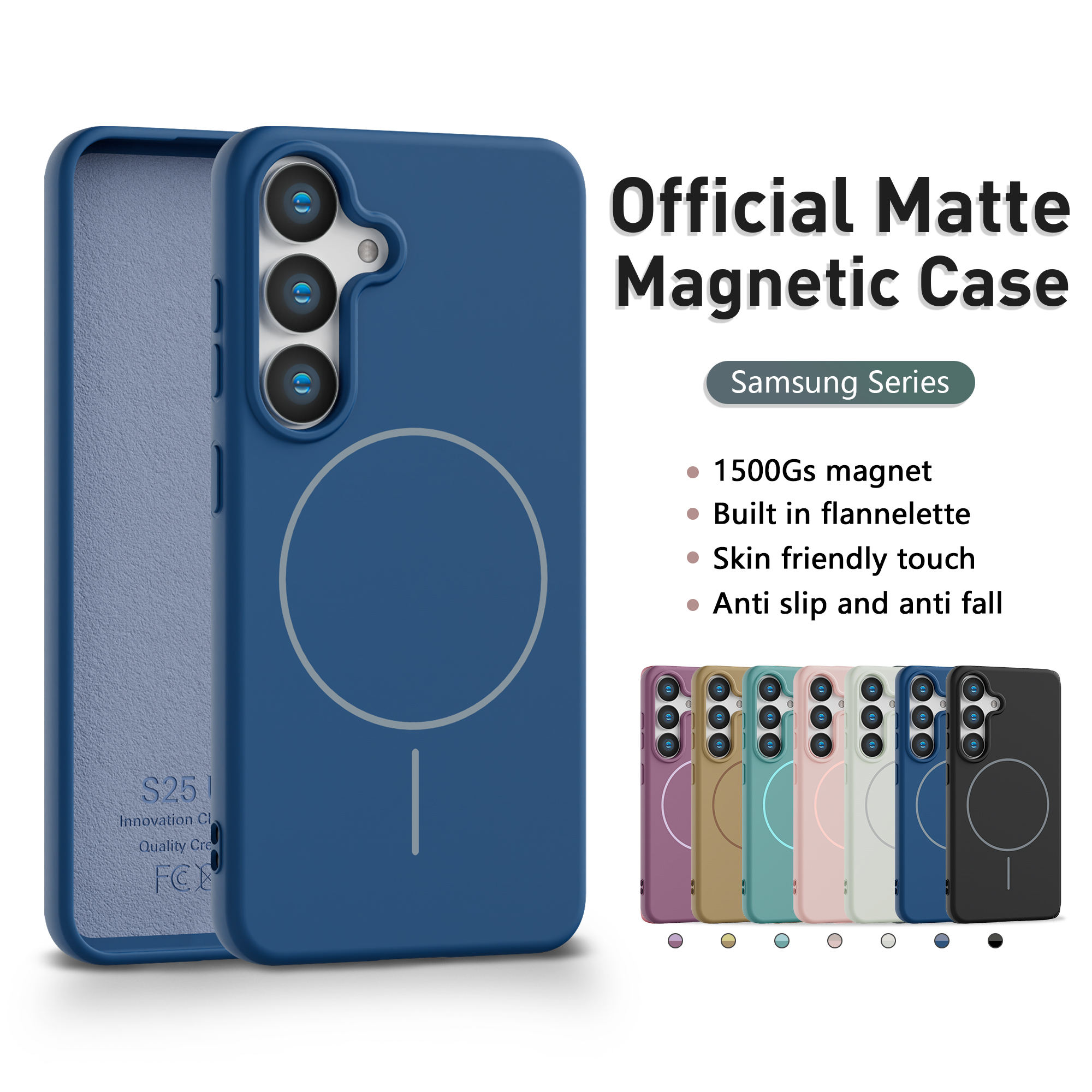 Hot Selling Magnetic Soft TPU Matte Phone Case for Samsung S25/S24/S23Ultra A16 A26 A36 Factory Price PC Material