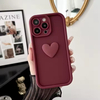 Hot Sale Fine Hole Full Cover Wine Red TPU Soft Case Heart Design for iPhone