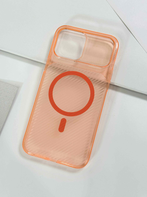 2025 New Fashionable Transparent Carbon Fiber Magnetic Phone Case with Minimalist Design 4 Colors for 17 16 15 14 Pro Max