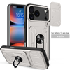 High Quality Armor Design TPU+PC Card Holder Shockproof Lens Protection Magnetic Kickstand Phone Case for