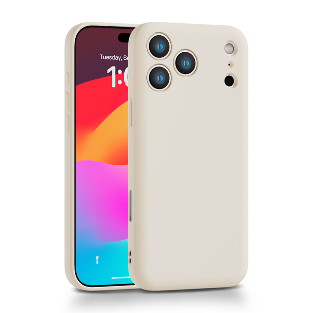 Wholesale Customizable Minimalist TPU Phone Case for for 13-17 Pro Max Solid Liquid Colors Shockproof Silicone Film
