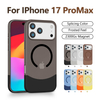 Stylish Durable PC Magnetic Ring Holder Protective Pouches Slim Fit Shockproof 2-in-1 Splicing for 17 ProMax 16 15 14 13