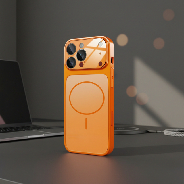 New Arrival Official High Quality Luxury Magnetic Shockproof Lens Protection Wireless Charge PC+AG Glass Phone Case for