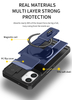 New 2-in-1 Magnetic Kickstand Luxury Design Phone Case Lens Protection TPU/PC Hybrid Shockproof 6 Colors for 17 16 15plus