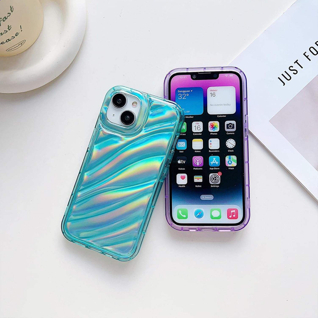 Coloful Laser Phone Case for iPhone 15 Pro Max 14 13 Pro Max - Colorful Iridescent Slim Shockproof Cover