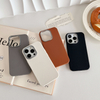 Stylish Business PU Leather Mobile Phone Cases for iPhone 16 15 14 13 12 Pro Max Shockproof Simple Back Cover
