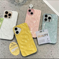 South Korean-Style Solid Lemon Yellow Cherry Blossom Pink Gentle Meteorite Pattern TPU Phone Case for iPhone