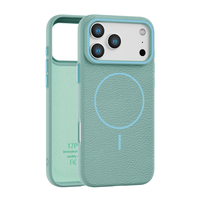 Texture Magnetic Wireless Charging TPU+Leather Litchi Design Shockproof Anti-Fall Phone Case for 16 Pro Max 17 Pro Max 17