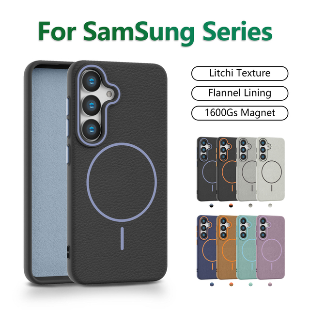 Best-seller Direct Sales Luxury Litchi Leather Magnetic Phone Case for Samsung Cover