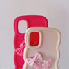 Quicksand INS Soft TPU Phone Case for Infinix Tecno Love Heart Wave Frame with Bowknot Protective Mobile Cover in OPP Bag