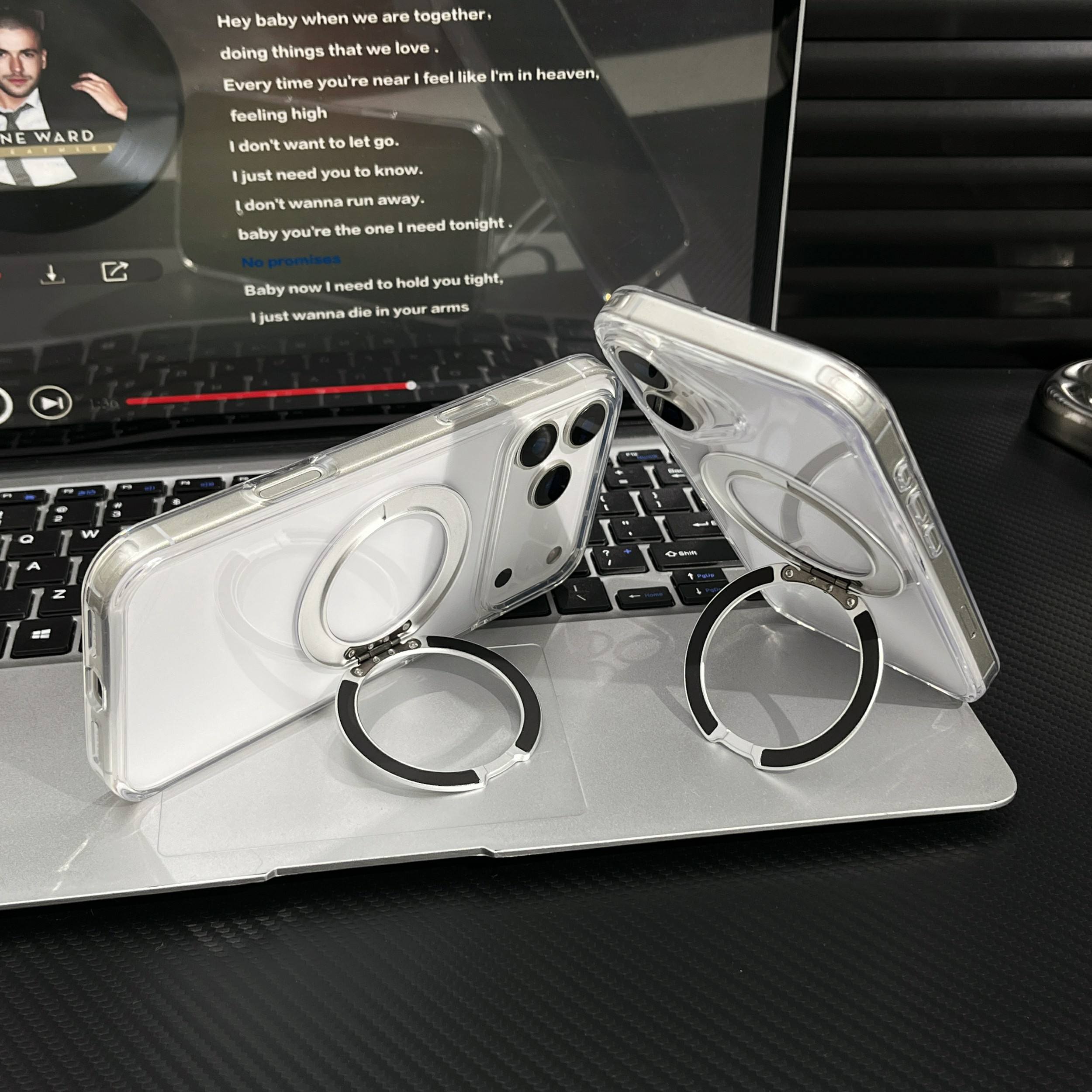 Trendy Clear Anti-Shock High Transparent Acrylic with Kickstand for iPhone 17 Promax 16 15 14