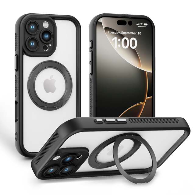Business Strong Magnetic TPU+PC Wireless Charge Shockproof Case for 17/15 Pro Max/16 Plus with Delicate Texture