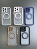 Transparent Frosting Rotatable Magnetic Kickstand PC Material Wireless Charging Phone Case for 7-17