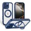 Premium Transparent Magnetic Ring TPU+PC Phone Case with Integrated Stand Minimalist Design for iPhone 16 17 Pro Max