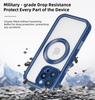 Magnetic Phone Case for iPhone 15 14 13 12 Pro Max Matte TPU+PC Hybrid Shockproof Cover with Ring Holder