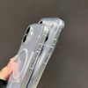 Anti-Yellowing TPU+Acrylic 2.5MM Thick Clear Transparent Shockproof Magnetic 360 Protection Phone Case for 11-17 Pro Max