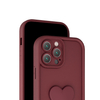 Hot Sale Fine Hole Full Cover Wine Red TPU Soft Case Heart Design for iPhone