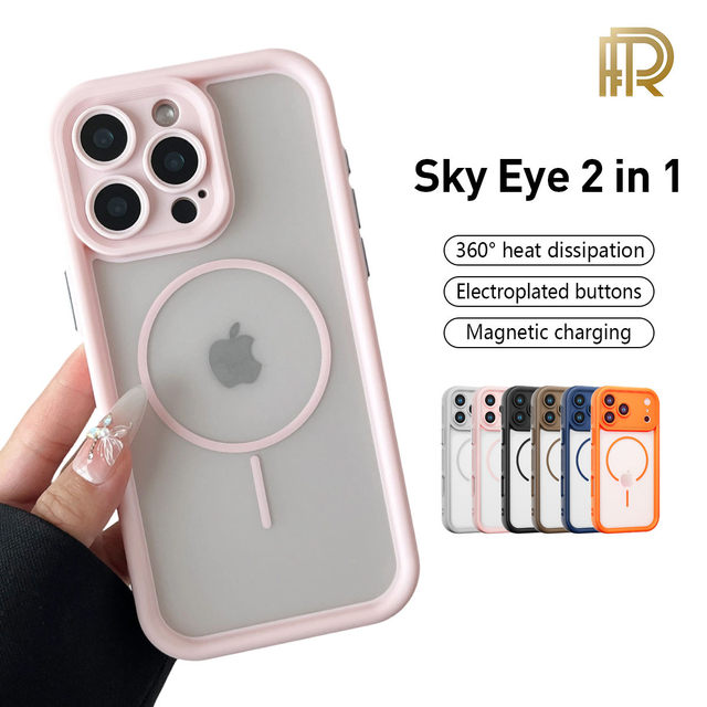 Premium Magnetic Transparent Shockproof Anti-drop TPU+PC Multi-color Phone Case for 17 16 15 14 13 Pro Max