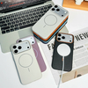 Luxury Retro Magnetic Phone Case for iPhone 16 15 14 Pro Max Portable Litchi Grain Leather Cover