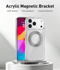 Premium Transparent Magnetic Phone Case with Kickstand & Magnetic Finger Ring TPU+Acrylic Phone case for 17 16 15 Pro Max