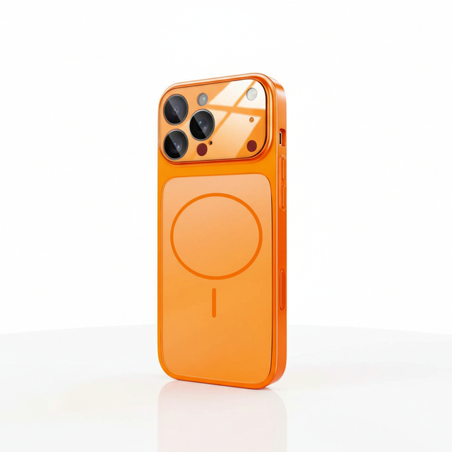 Factory Wholesale Orange Magnetic Wireless Charging Phone Case for iPhone 17 Air 13 14 15 16 Pro Max Super Original PC Material