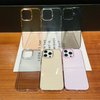 2025 New Pink and Gold Transparent PC Mobile Phone Case for iPhone 15 16 17 Pro Max