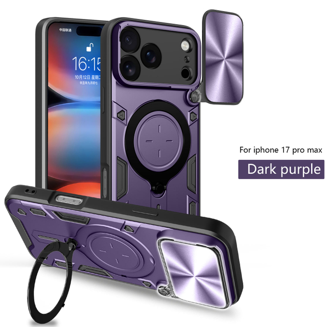 High Quality Luxury Len Protection Magnetic Kickstand Ring Mobile Phone case for IPhone 17 16 15 13 12 11 Pro Max