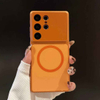 Factory Wholesale 6 Colors Frosted Luxury Orange Magnetic Minimalist Pure Color PC Phone Case with Box Packaging for S26/S26
