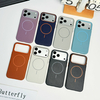 Luxury Retro Magnetic Phone Case for iPhone 16 15 14 Pro Max Portable Litchi Grain Leather Cover