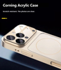 Original Color Magnetic PC Acrylic Premium Textured Minimalist Pure Color Phone Case Large Window for 17/16/15/14/13 Pro Max