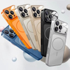 Original Color Magnetic PC Acrylic Premium Textured Minimalist Pure Color Phone Case Large Window for 17/16/15/14/13 Pro Max