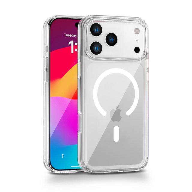 High Quality 2.5mm Thick Acrylic+TPU Magnetic HD Clear Transparent Case for iPhone 17 Pro Max New Generation Mobile Phone Case