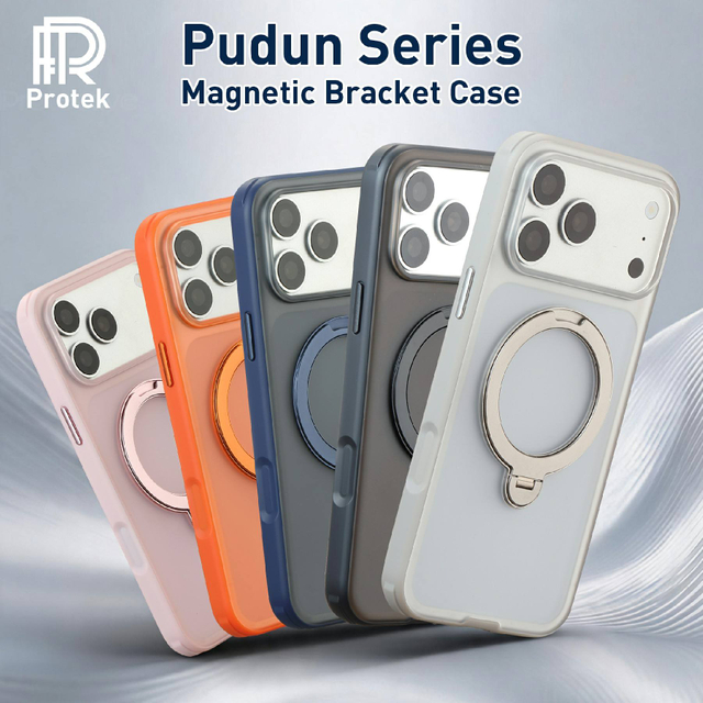 Luxury Design Built-in Airbags Magnetic Holder Anti-Fingerprint TPU+PC Mobile Phone Case for iPhone 15 Pro Max