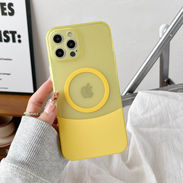 Matte Splicing Magnetic Hard PC Phone Case for iPhone 16 15 14 13 12 11 Pro Max Plus