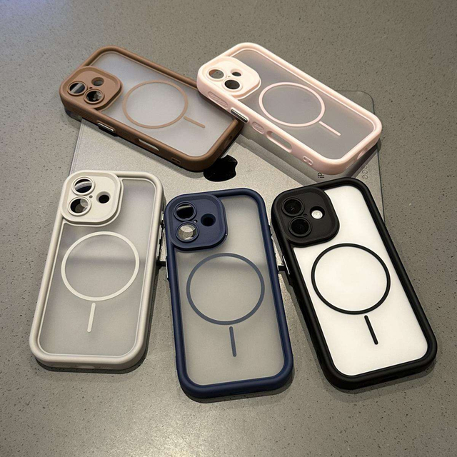 Skin Feel Translucent Matte Magnetic Wireless Charging Phone Case for iPhone 16 Pro Max 15 14 Drop-resistant Protective Shell
