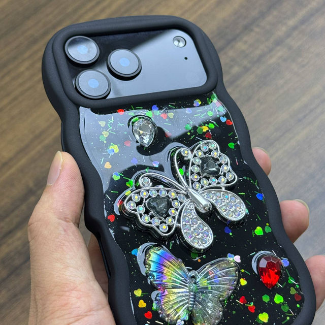 Custom 3D Embossed Soft TPU Plush Fabric Epoxy Resin Phone Case Cute Cartoon and Flower Full Cover Back Shell for iPhone Samsung