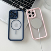 Premium 2-in-1 Magnetic Attachment Frame Textured Transparent TPU+PC Phone Case Heat Dissipation Luxury Design 6 Colors for