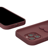 Hot Sale Fine Hole Full Cover Wine Red TPU Soft Case Heart Design for iPhone