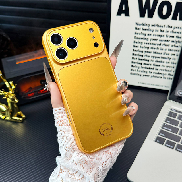 2026 Luxury Golden Electroplate PC Magnetic Wireless Charge Lens Protection Shockproof Phone Case for All Series