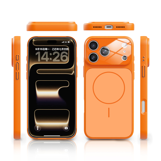 New Design AG Matte Glass Back Panel Magnetic PC Anti-Fingerprint Pure Color Phone Case 360 Protection for 11 16 Pro Max