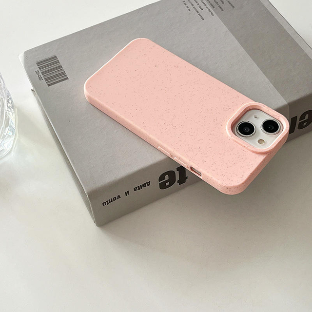 Waterproof Eco-Friendly Degradable Wheat Straw Phone Case Customized Color for iPhone 16 15 14 13 12 Pro Max