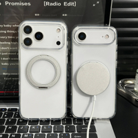 High-quality 2.5mm Acrylic Magnetic Attachment Integrated Transparent Minimalist PRT Phone Case for iPhone 15 16 17 Pro Max