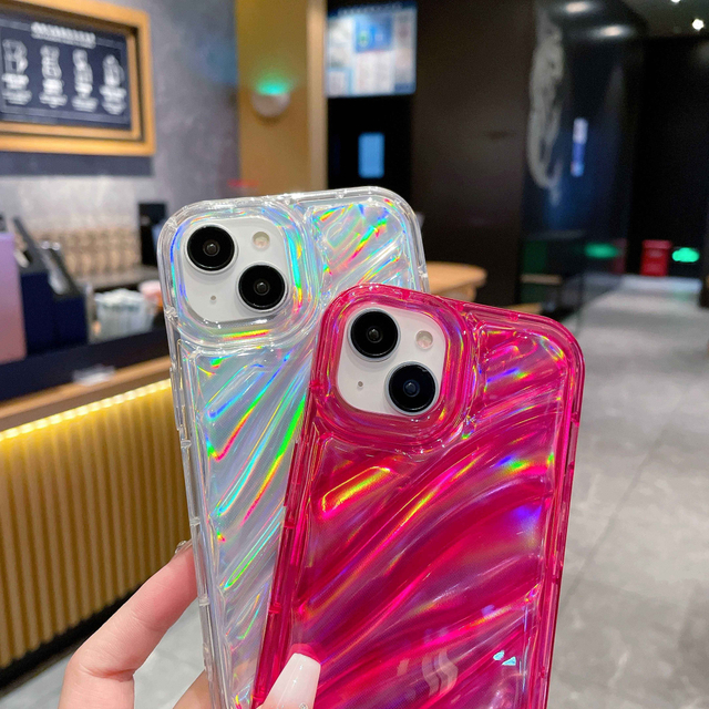 Super Beautiful Dazzling Aurora Laser Shimmer Phone Case for iPhone 13 14 15 16 Pro Max Mobile Phone Cases