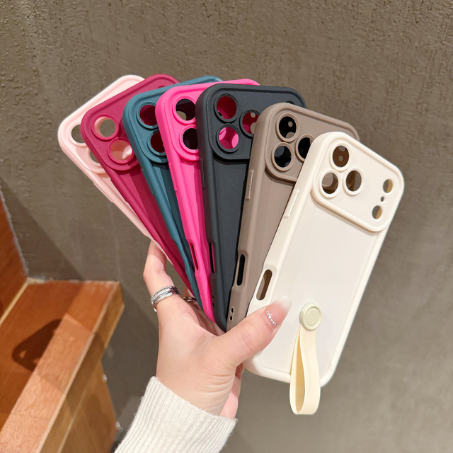 Colorful 7 Colors Lanyard Wristband TPU Shockproof Mobile Phone Case for 17Air 17 16 15 14 13 Promax