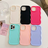 Custom Wavy Edge Soft Smart Phone Case for iPhone 15 16 Pro Max 14 Pro Max13 12 11 Xs Xr Candy Color Waterproof Shockproof